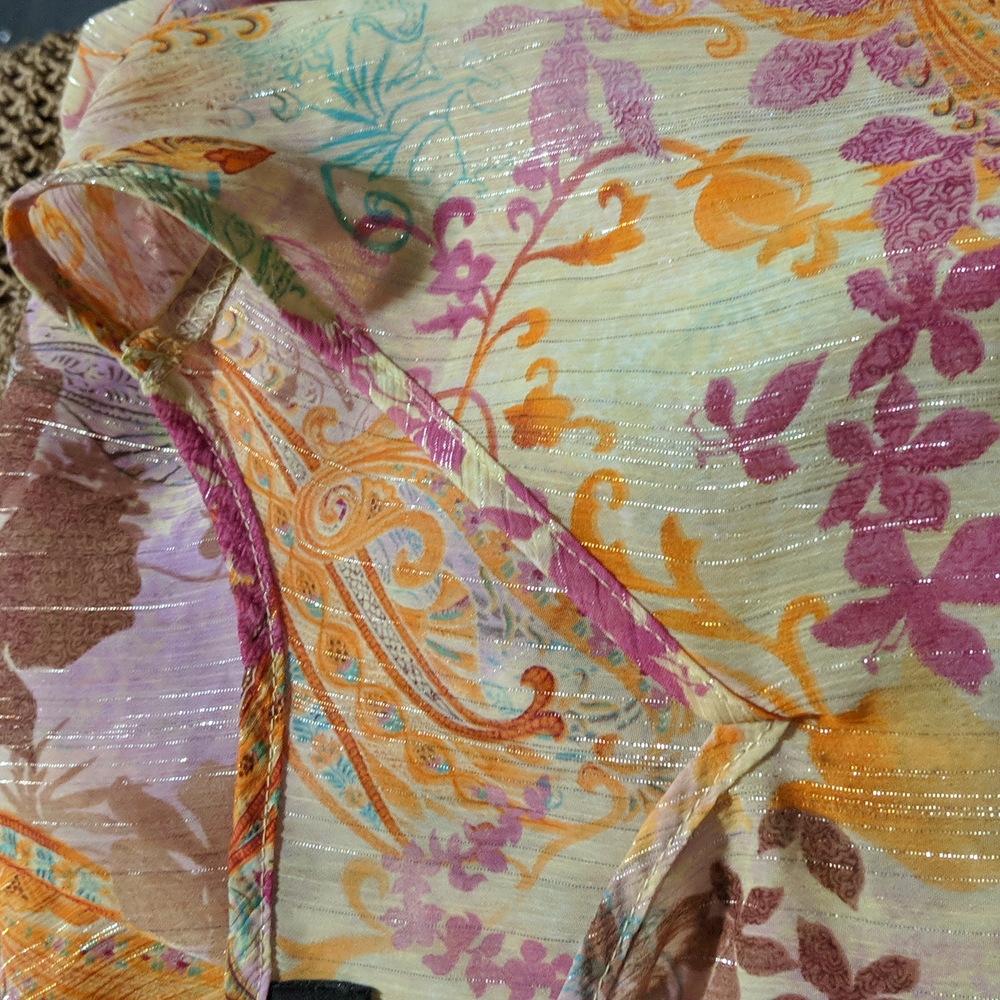 Gorgeous Metallic Thread Kimono Top